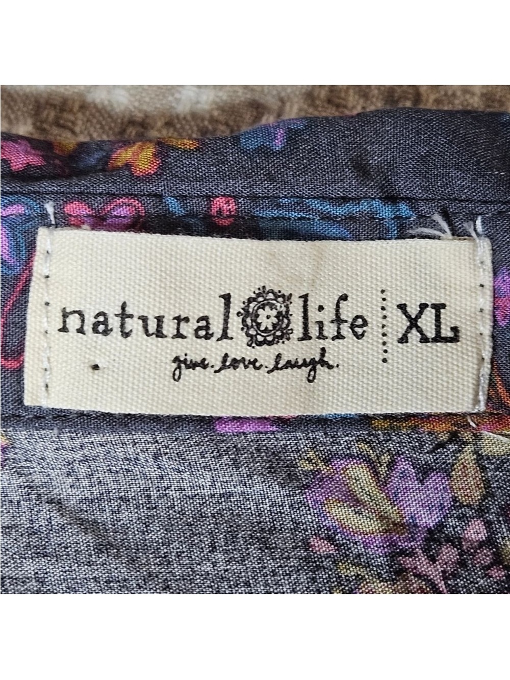Natural Life Rebecca Tiered Boho Mixed Floral Print Short Sleeve Maxi Dress• XL - Picture 9 of 10
